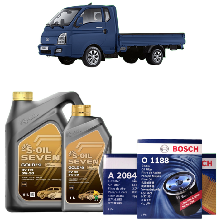 포터2 16년8월-21년11월 (HR) 2.5 디젤 엔진오일세트 세븐골드 9 RV C3 5W30