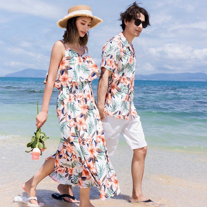 44~77 두근비치 신혼여행 커플룩 바캉스 원피스 하와이안 원피스 허니문 커플룩 여름 원피스 휴양지 원피스 여성 여름 원피스 휴양지 커플룩 휴양지룩 해외여행룩 동남아 커플룩
