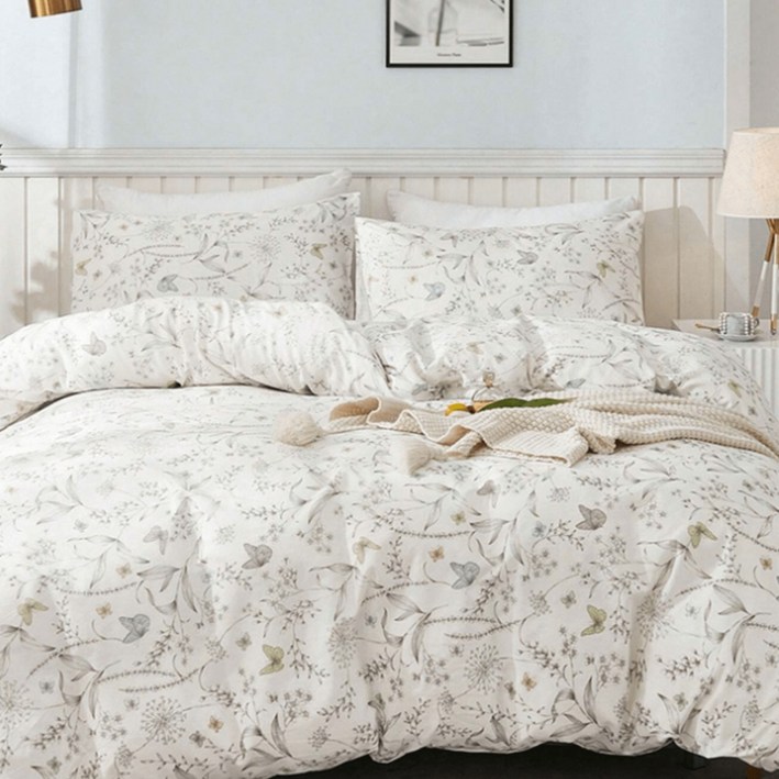 작은 꽃무늬 맑고 간결한 이불 커버, 작고 신선한