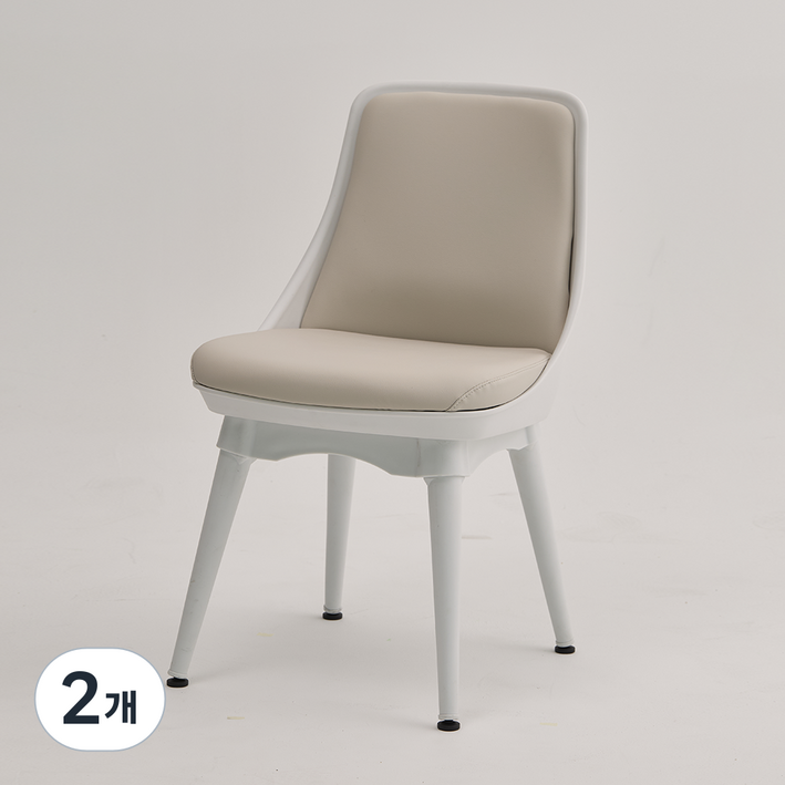 피치트렌디 친환경 실리콘 비보 식탁 의자 인테리어 테이블 디자인 원목 다이닝 체어, 2개, 베이지 PP