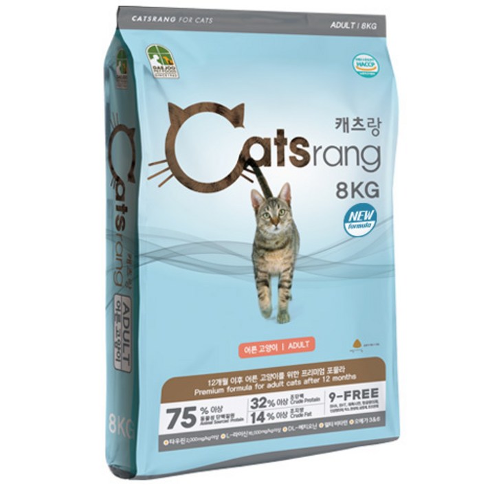 캐츠랑 어덜트용 고양이 사료, 75 Protein 닭 참치, 8kg, 1개