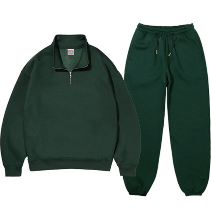 레이먼 남성용 하로 오버핏 하프반집업  밴딩조거팬츠 세트