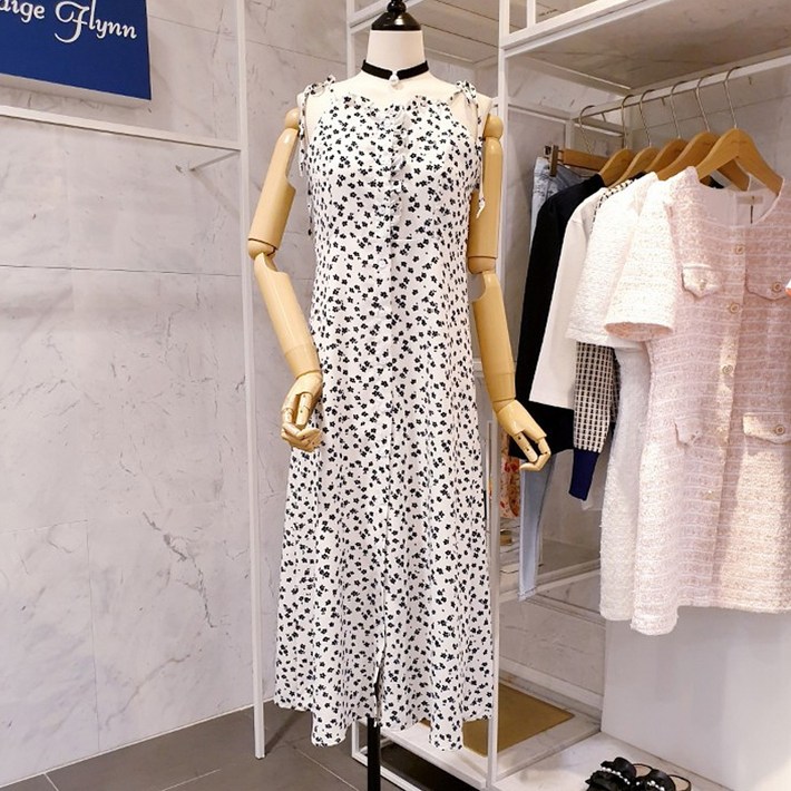 페이지플린 버튼 플라워 끈 원피스 F2BOP044A