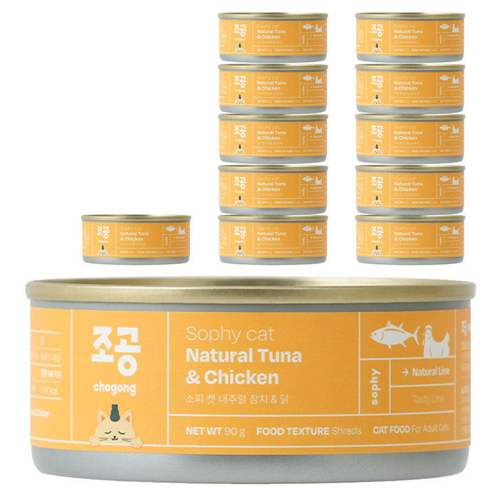 조공 소피 CAT 내추럴 참치닭 습식사료, 닭참치, 90g, 12개