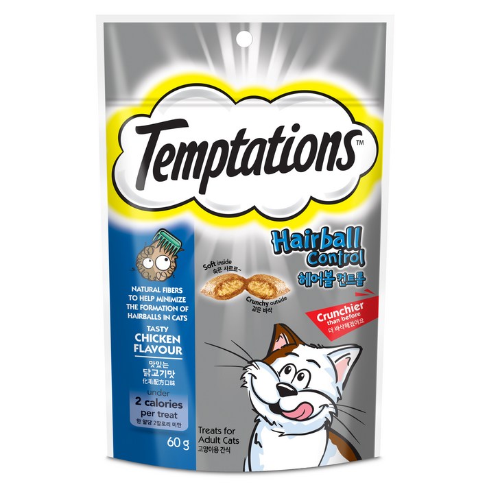 템테이션 고양이 헤어볼 컨트롤 스낵