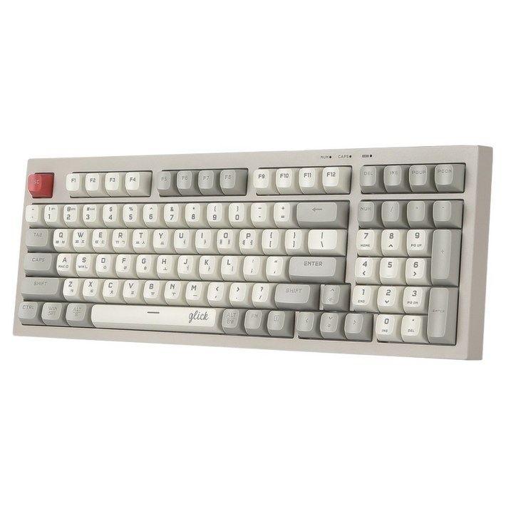 지클릭커 오피스프로 사일런스 무소음 무선 블루투스 키보드, 제조사축, WK50 98키, 레트로 카푸치노 RC1