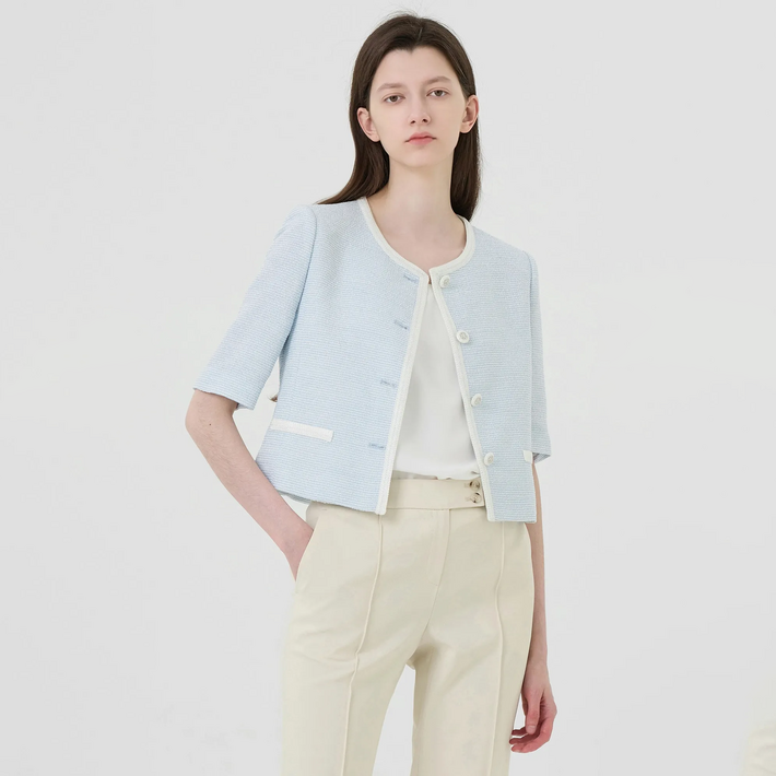 KL 여성용 클램 트위드 자켓