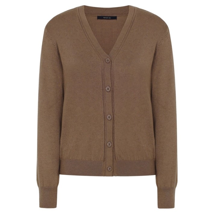 케네스레이디 여성용 베이직 솔리드 브이넥 울 가디건
