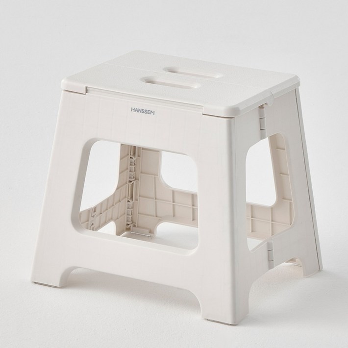 한샘 핸디 원터치 접이식 폴딩 스툴 M, 화이트, 1개