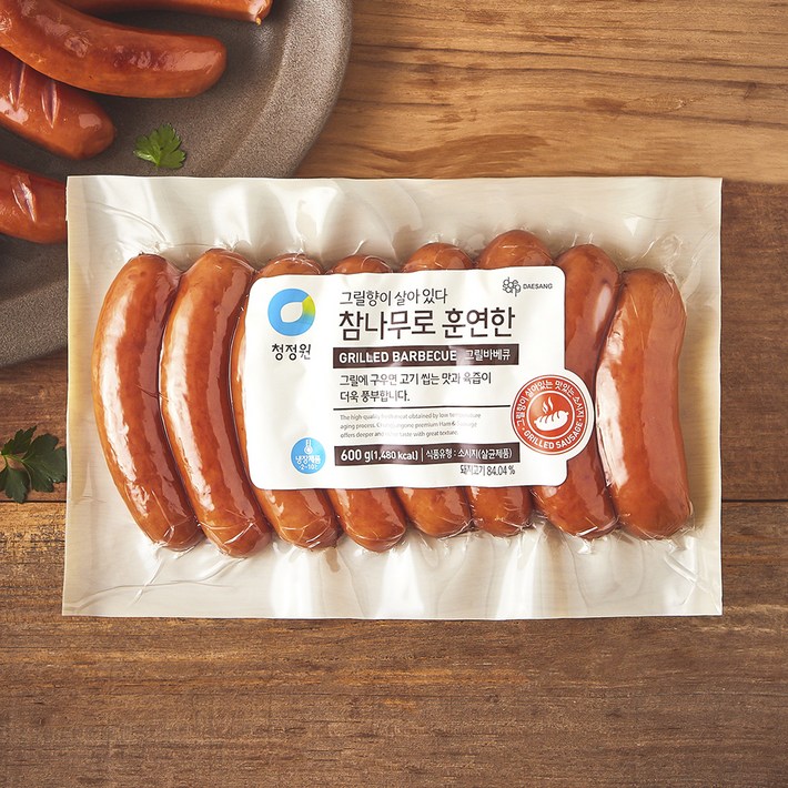 대상 참나무로 훈연한 그릴바베큐 소시지