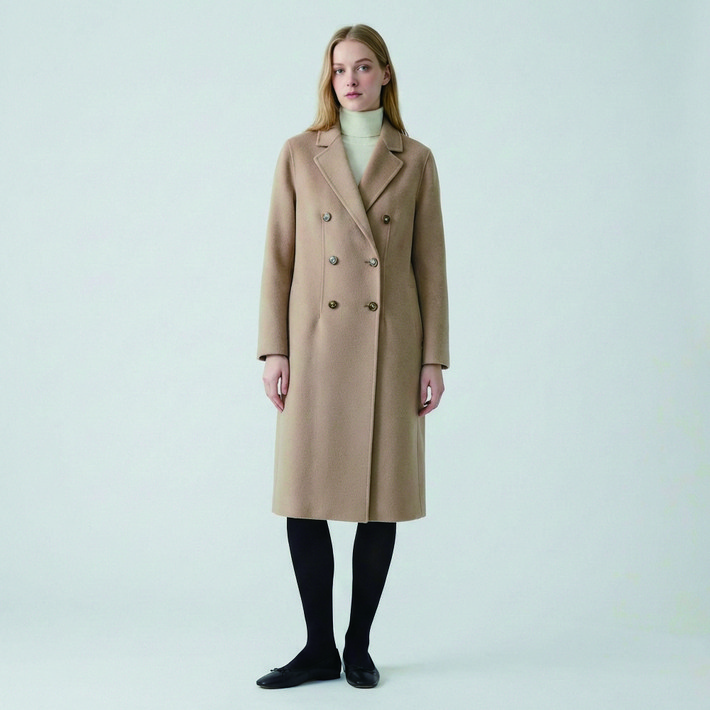 올리브데올리브 여성용 더블 핸드메이드 롱 코트