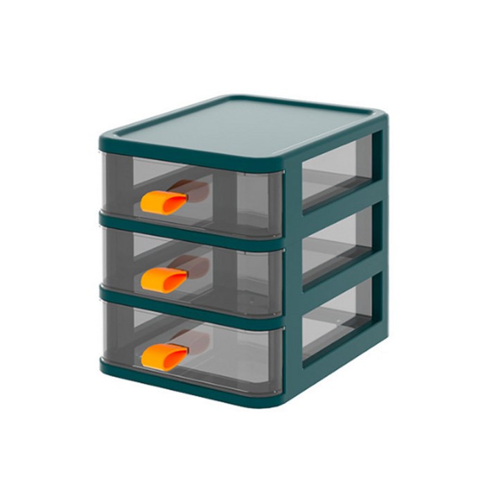 마켓플랜 클링 투명 탁상 수납함 3단