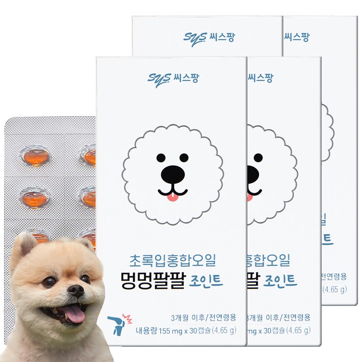 멍멍팔팔 강아지 영양제, 30정, 뼈관절강화, 4개