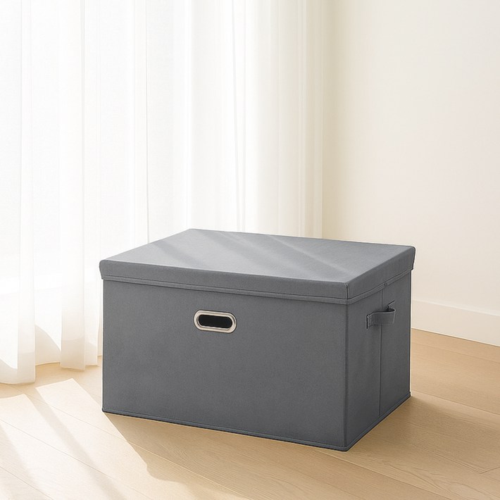 레토 접이식 패브릭 리빙박스, 그레이, 1개