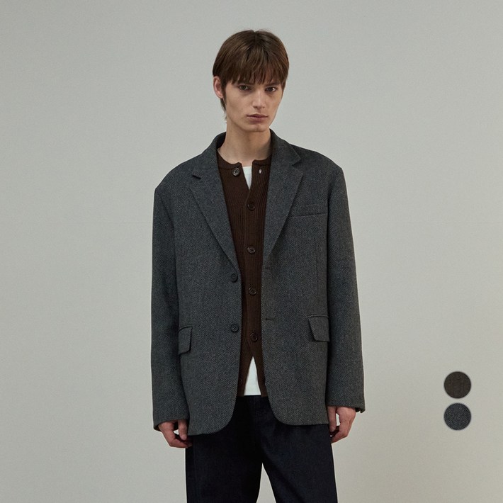 마인드브릿지 남성용 헤링본 오버핏자켓 MZJK71A