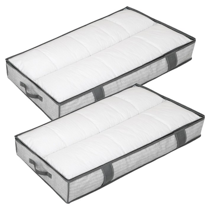 굿굿샵 침대밑 수납 낮은 리빙박스, 그레이, 2개