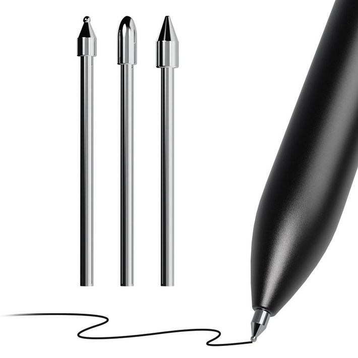 누아트 갤럭시탭 S펜 호환 교체형 메탈 볼펜 샤프 만년필형 펜촉 3p