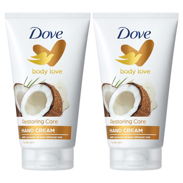도브 바디러브 리스토어링 케어 핸드크림 코코넛 밀크 향, 75ml, 2개
