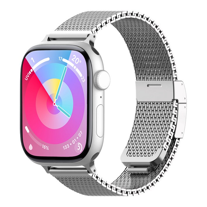 빌틴 티타늄 메탈 마그네틱 스트랩, 실버, 1개