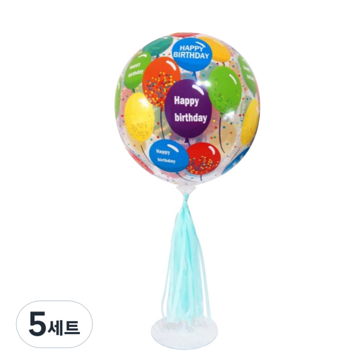 이사벨홈 무지개 생일축하 풍선 3종세트, 셀러브레이션풍선, 5세트