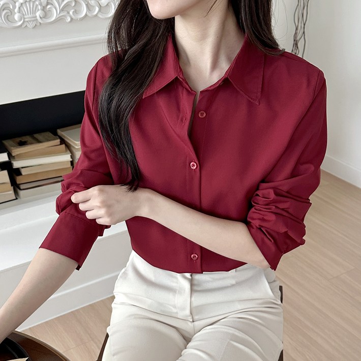 라라온 카라넥 베이직 링클프리 긴팔 블라우스 셔츠 TSP2866