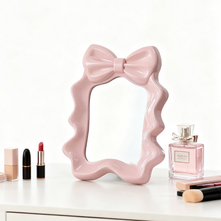 미르노아 로맨틱 웨이브 리본 탁상거울 MMM3384