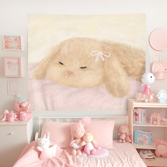 홈플로우 몽글몽글 감성 동물 홈인테리어 태피스트리