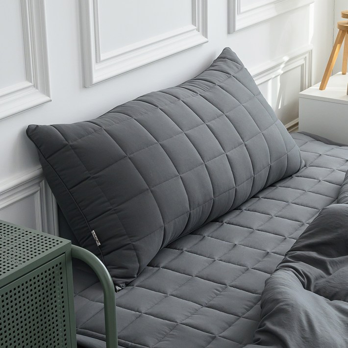 아이닉스 푸딩 소프트워싱 등받이 롱 헤드쿠션 누빔 커버 솜포함