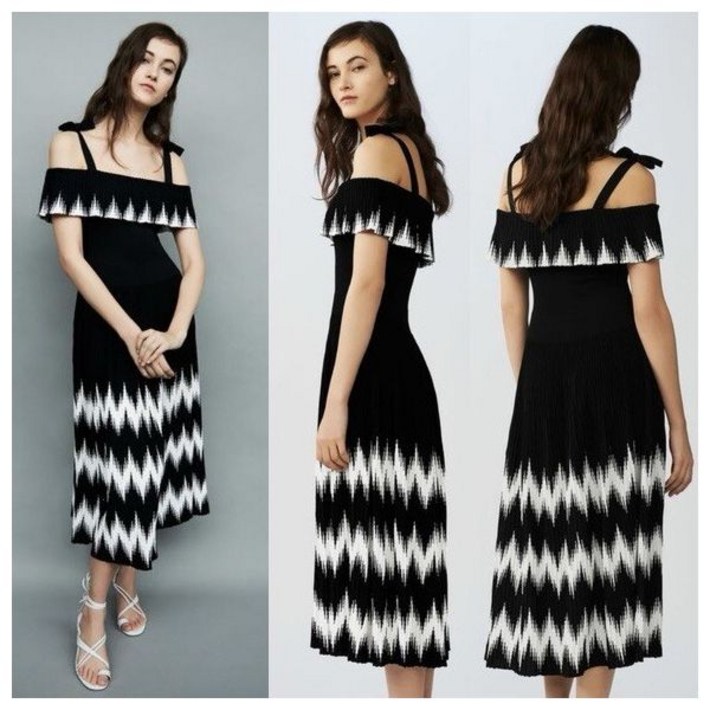 마쥬 Maje 로지어 니트 블랙 슬리브리스 미디 드레스 사이즈 1 US S IT 40 4715567