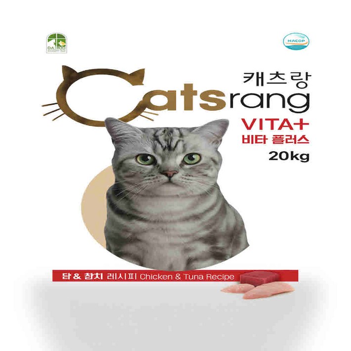 캐츠랑 전연령 고양이 건식사료, 20kg, 1개, 닭+참치