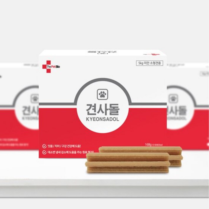 디펫바이오 견사돌 [2박스+1박스]  강아지 덴탈껌 치석제거 영양