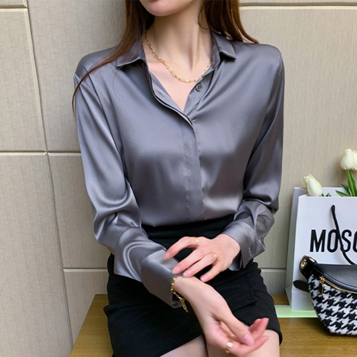 여성셔츠 명품 실크 기본핏 여성 정장블라우스 G250 여성셔츠 명품 실크 기본핏 여성 정장블라우스 G250