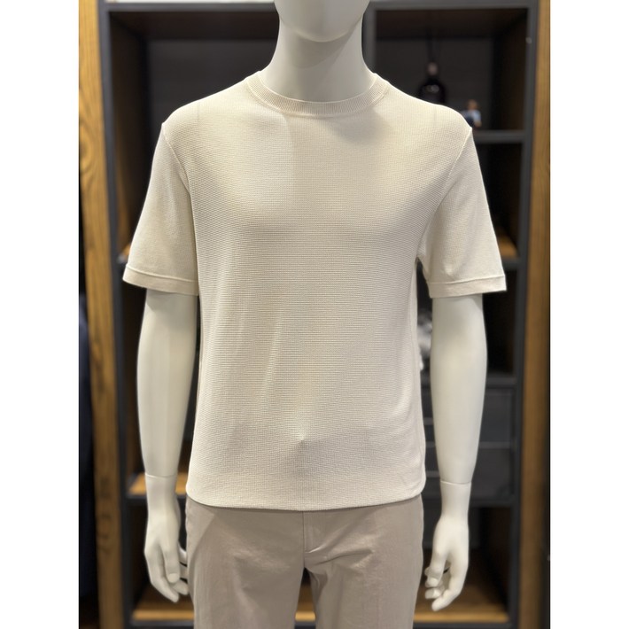 지오지아 25SS 시그니처 기본 반팔 니트 ABF2ER1901 아이보리IV3컬러