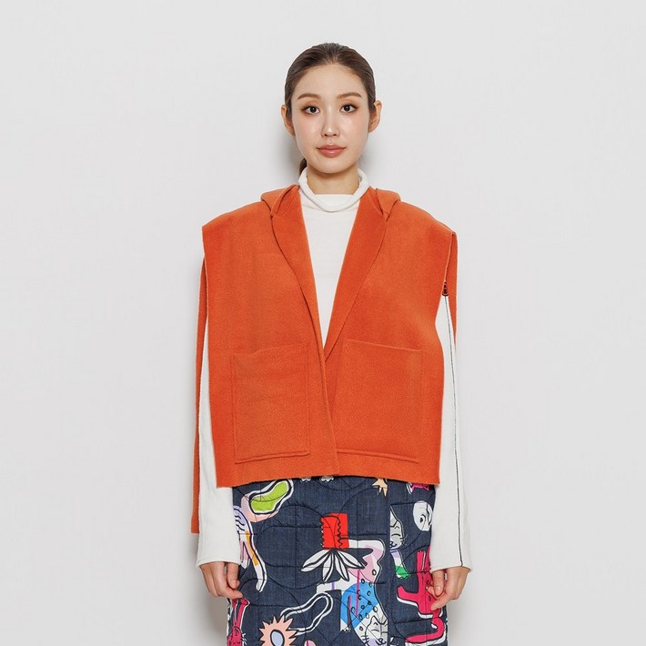 디아스토리 플리스 후드 숄 AHWOSC06