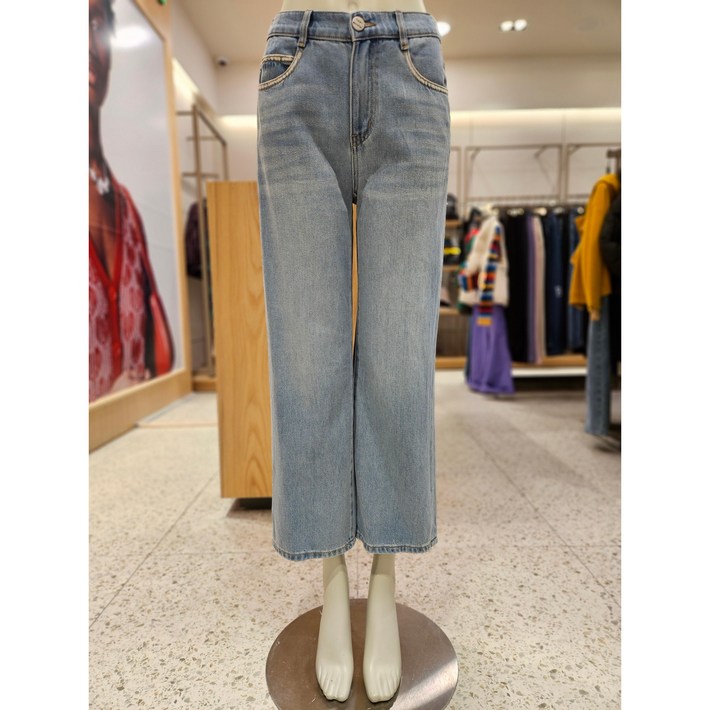 [베네통] 포켓 라인 워싱 통일자 데님팬츠 BADPA4511