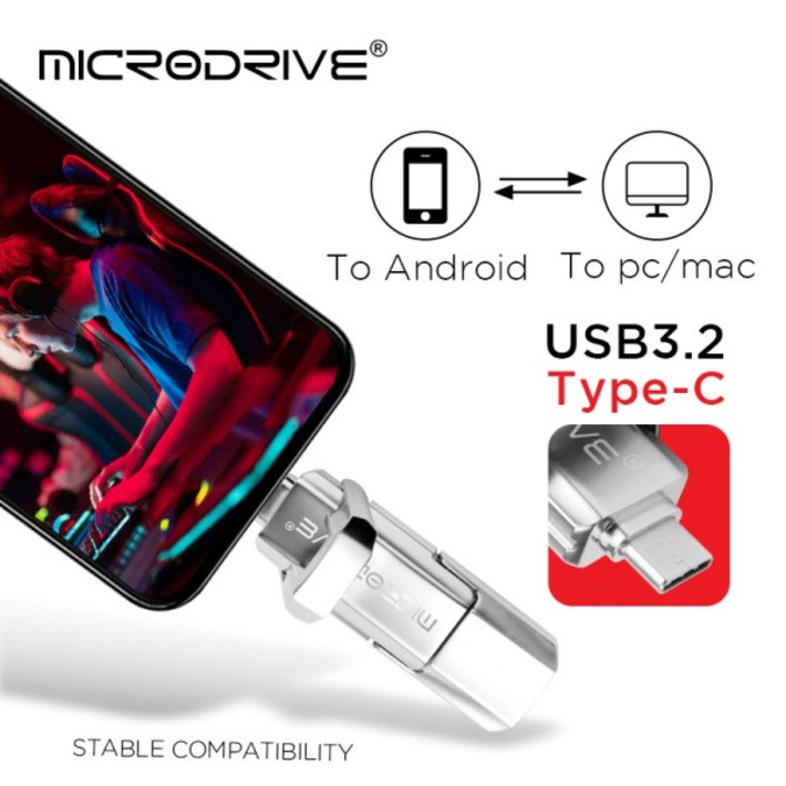 펜드라이브 2 in 1 USB 플래시 256GB 펜 3.0 타입 C 메모리 스틱