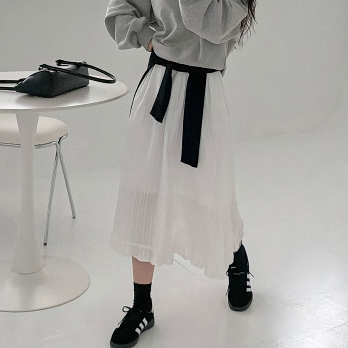 에이와비 여성용 140.150ver 여성용 #AWABMADE_무드프릴롱스커트 -키작녀기장선택1color