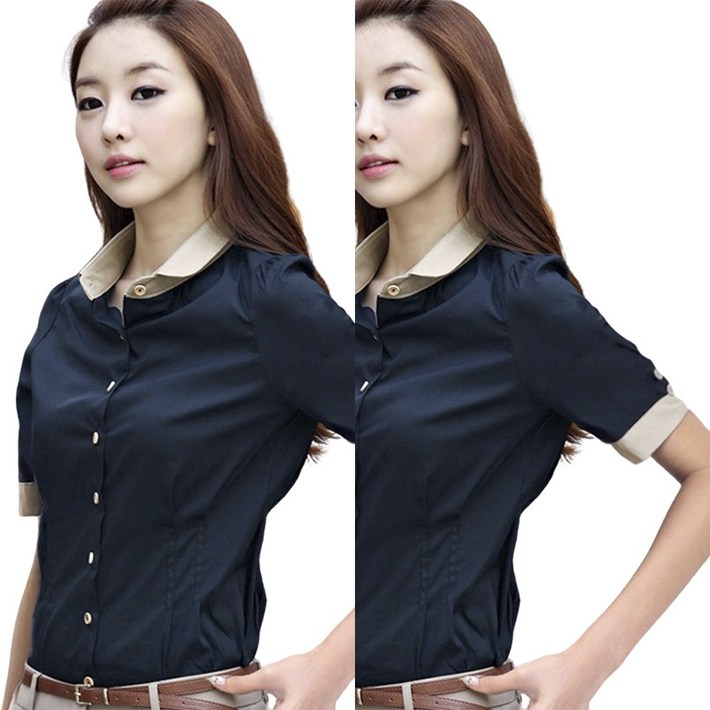 11 여성 반팔 화이트 셔츠 캐주얼 정장 블라우스 남방 LS0630 11