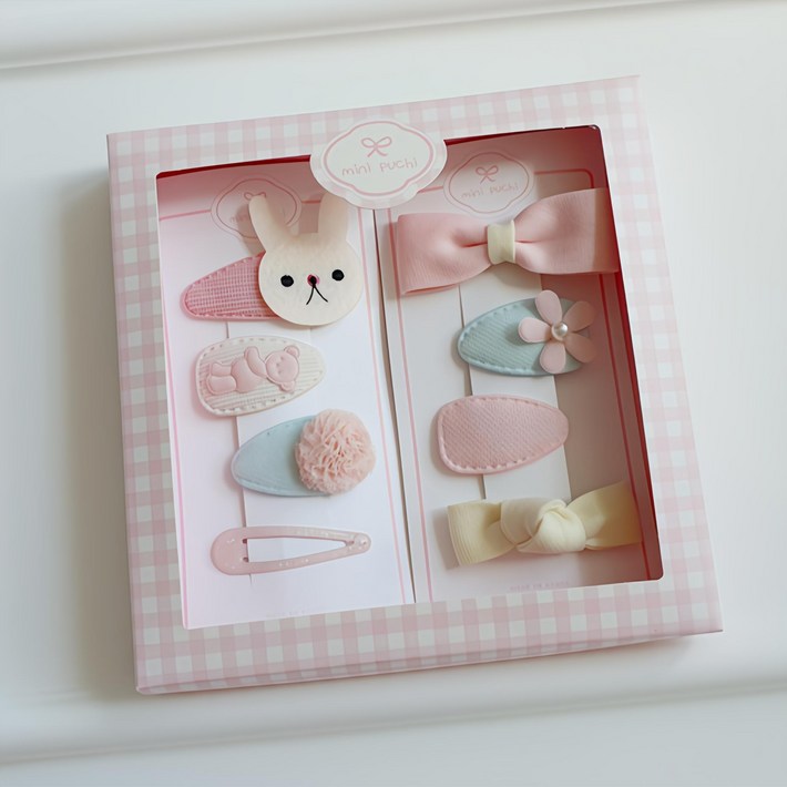 미니푸치 딜라이트 베이비 똑딱핀 집게핀 8종 선물세트