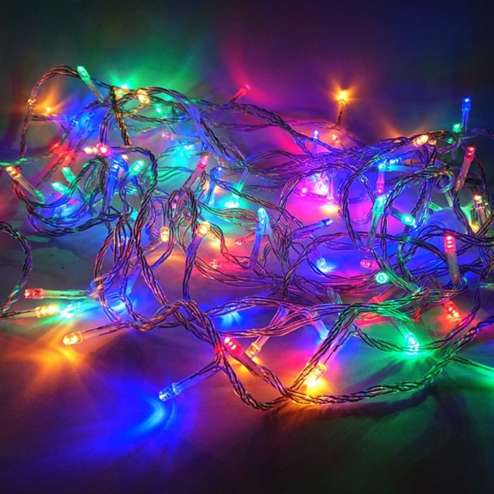 선세이브 LED 은하수 100구 투명선+정류기 세트 (크리스마스 트리전구), RGB(4색)