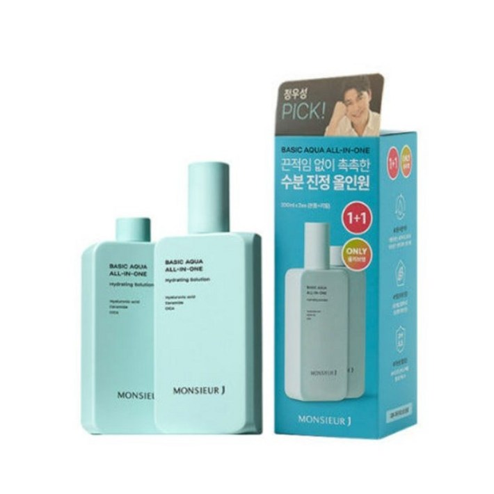 1+1 무슈제이 베이직 아쿠아 수분진정 올인원 200ml+리필200ml