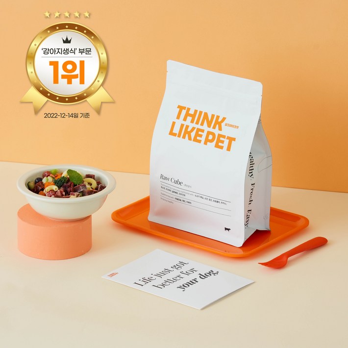 씽크라이크펫 강아지 큐브 생식, 1개, 1kg 씽크라이크펫 강아지 큐브 생식, 1개, 1kg
