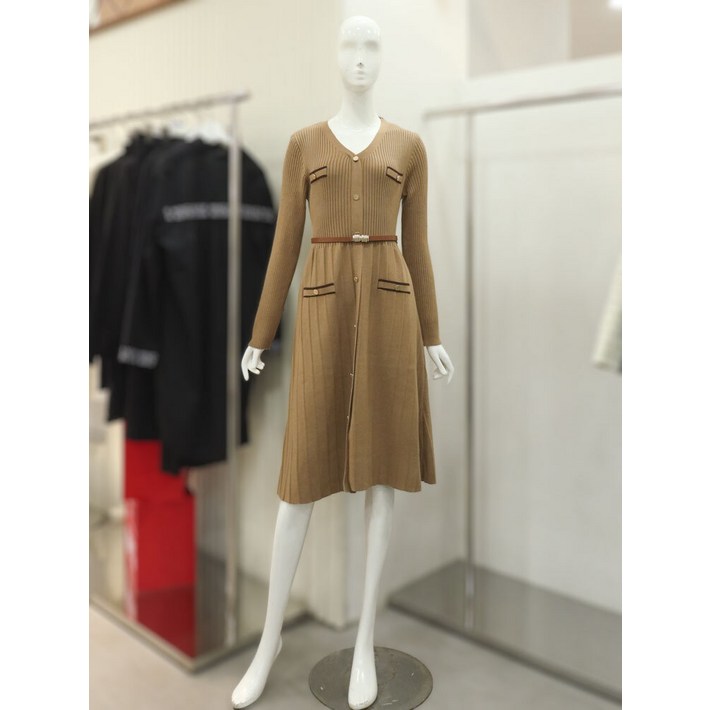 오조크 벨티드 브이넥 니트 원피스FOSWCOA500P