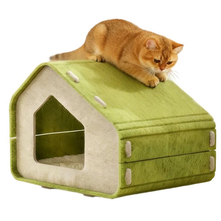 유미코 휴대용 다기능 고양이 펠트 하우스 숨숨집 스크래쳐 집