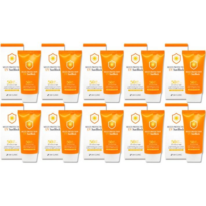 3W클리닉 멀티프로텍션 UV썬블록 SPF50+/PA+++ 10개 혼합자차 식물성 추출물 순하고 촉촉한 데일리 썬크림