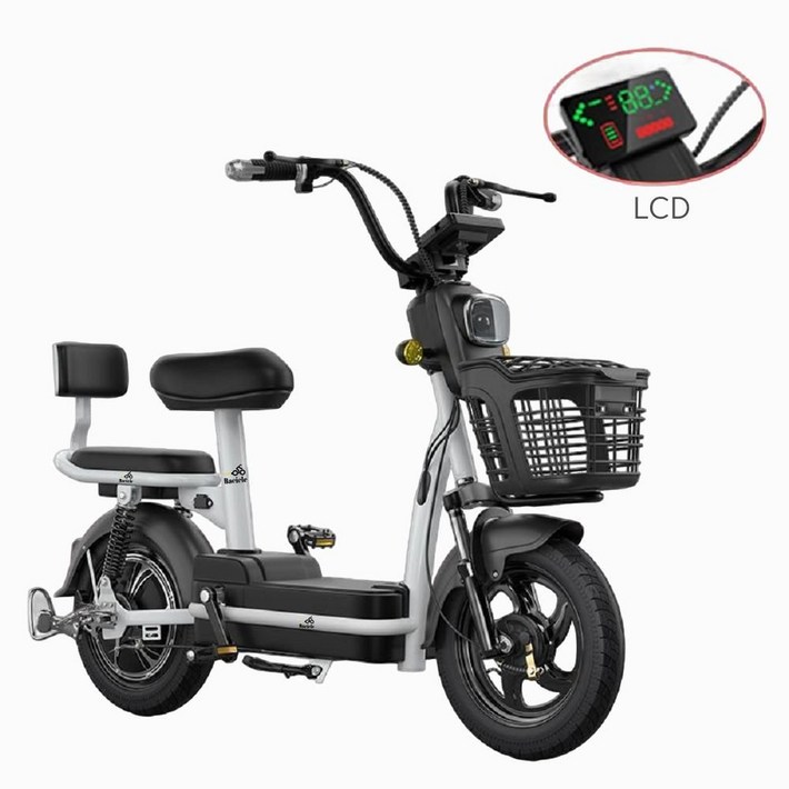 Bacicle 전기자전거 48V 접이식 미니벨로 자토바이 전동 자전거 15Ah 리튬 배터리, LCD블랙 48V 15A 리튬배터리
