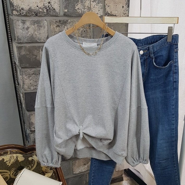 상상그이상 여성용 국내제작 절개밴드 티셔츠 맨투맨 루즈한 가오리핏 소매밴딩 편안한 데일리 무지 맨투맨 간절기 캐주얼 데일리 고퀄리티 티셔츠