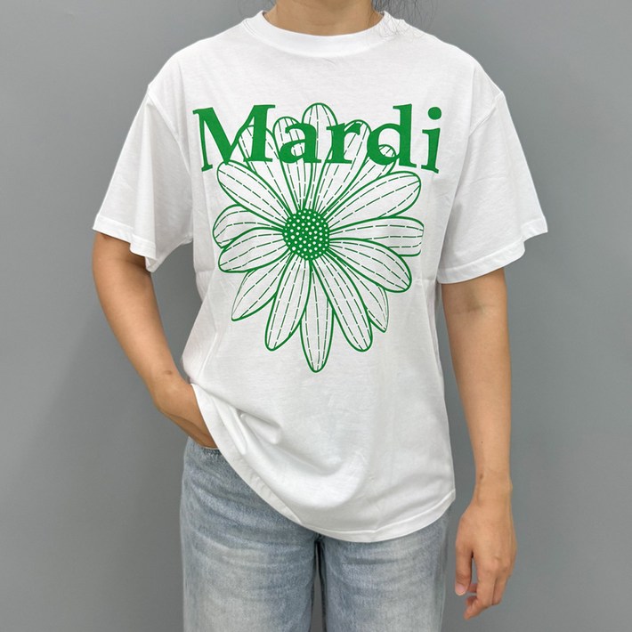 [정품] 마르디반팔티셔츠 플라워티셔츠 그린플라워 반팔티 mardi mercredi