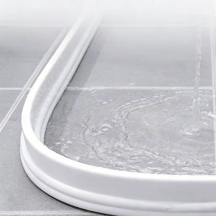 Equator 5cm 워터가드 물막이 고급형 샤워부스 욕실 화장실 세면대 물막이 싱크대, 흰색