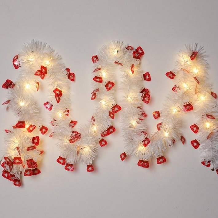 굿도우 크리스마스 파티 모루 LED 줄 조명, 1개, 14.화이트산타곰웜라이트